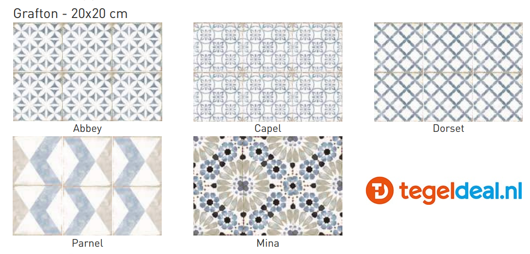 De serie Grafton van Nanda Tiles is een keramische tegels met een